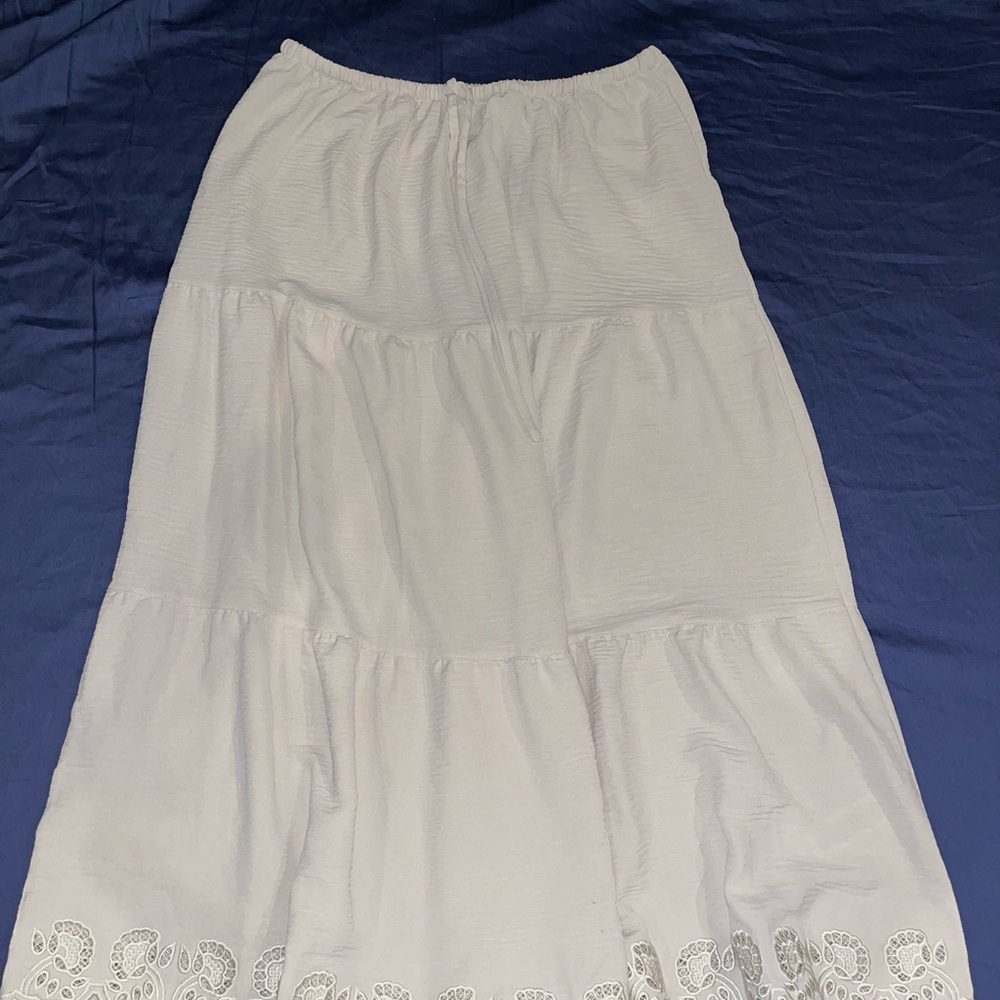 Adrianna Papell Cream Maxi Skirt